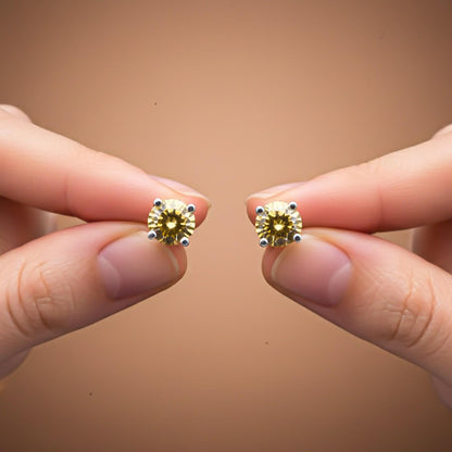 Yellow Champaign Stud Earrings