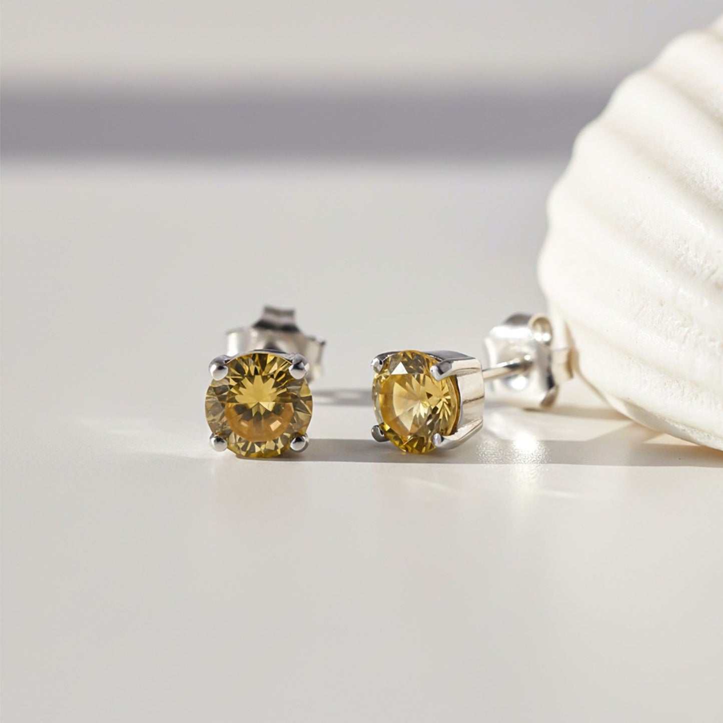 Yellow Champaign Stud Earrings
