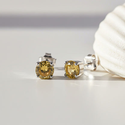 Yellow Champaign Stud Earrings