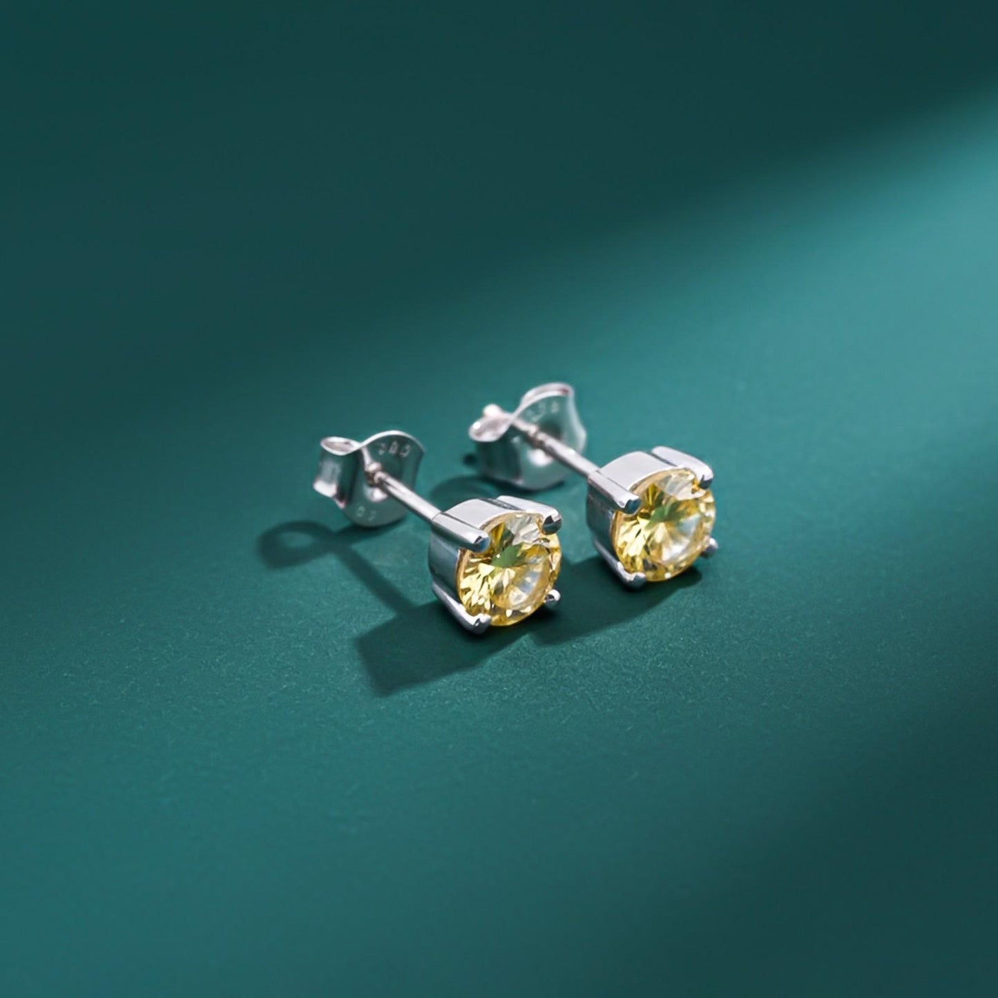 Yellow Champaign Stud Earrings