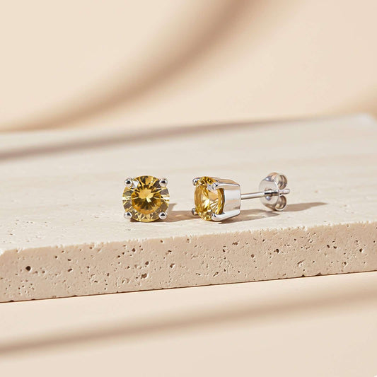 Yellow Champaign Stud Earrings