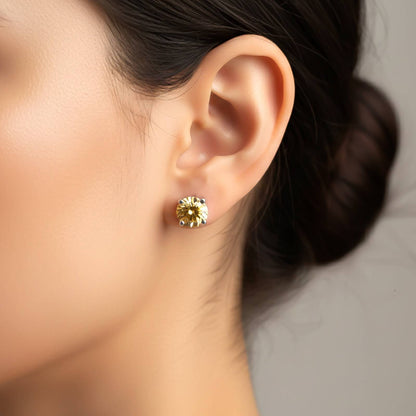 Yellow Champaign Stud Earrings