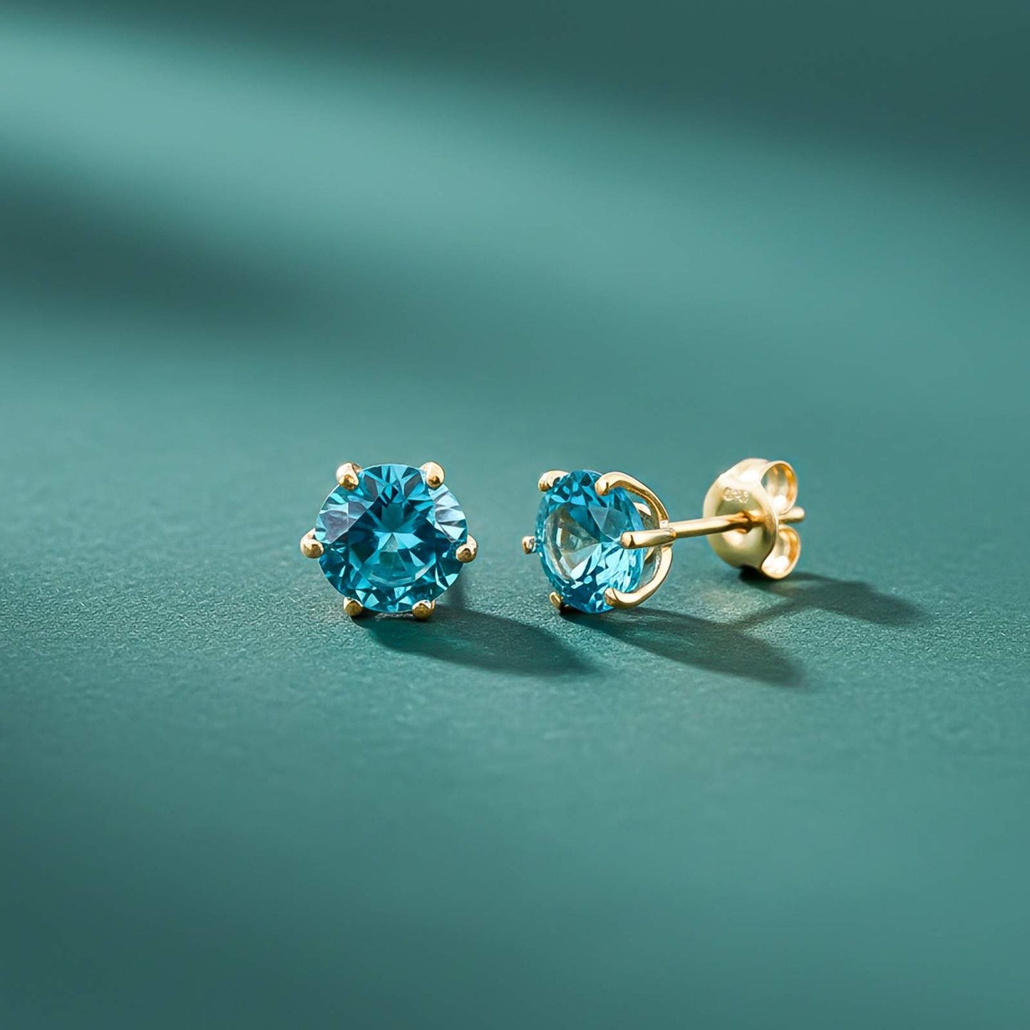 Solitaire Topaz Stud Earrings
