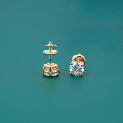 Golden Mellow Round Stud Earrings