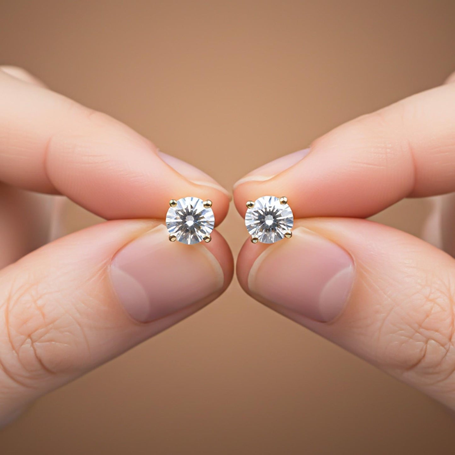 Golden Mellow Round Stud Earrings