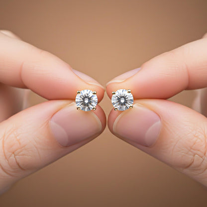 Golden Mellow Round Stud Earrings