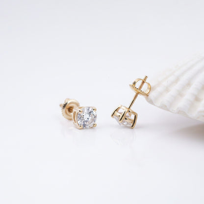 Golden Mellow Round Stud Earrings