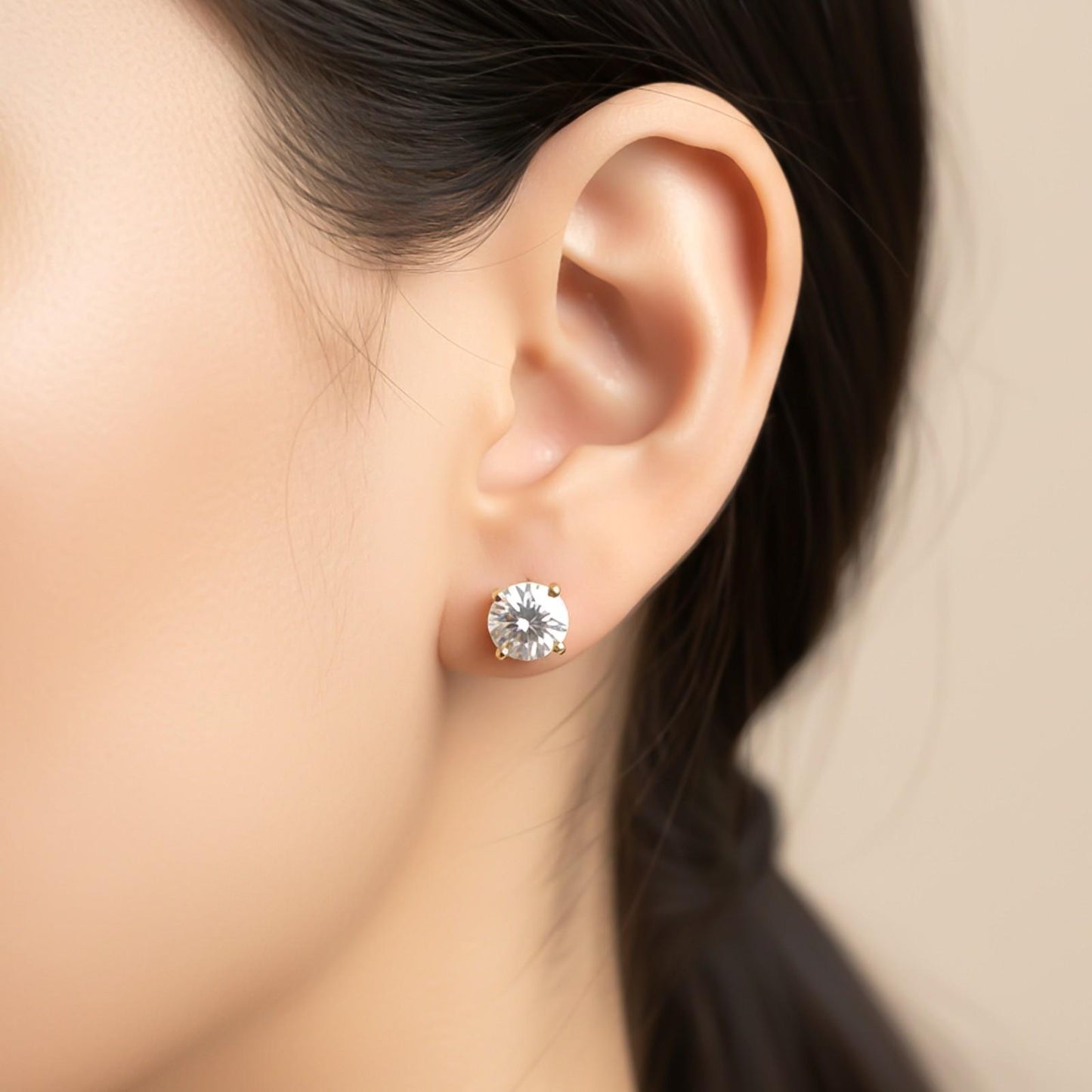 Golden Mellow Round Stud Earrings