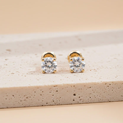 Golden Mellow Round Stud Earrings