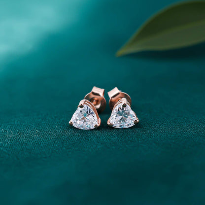 Rose Gold Mini Hearts Stud Earrings