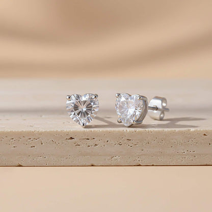Silver Heart Will Go On Stud Earrings