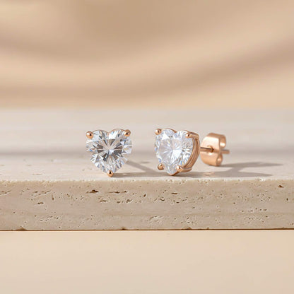 Rose Gold Mini Hearts Stud Earrings
