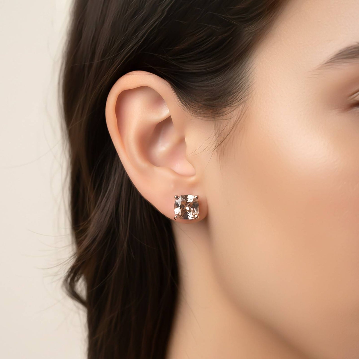 Rose Gold Chocolate Stud Earrings