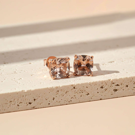 Rose Gold Chocolate Stud Earrings