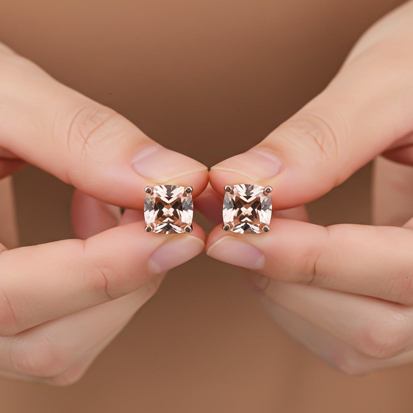 Rose Gold Chocolate Stud Earrings