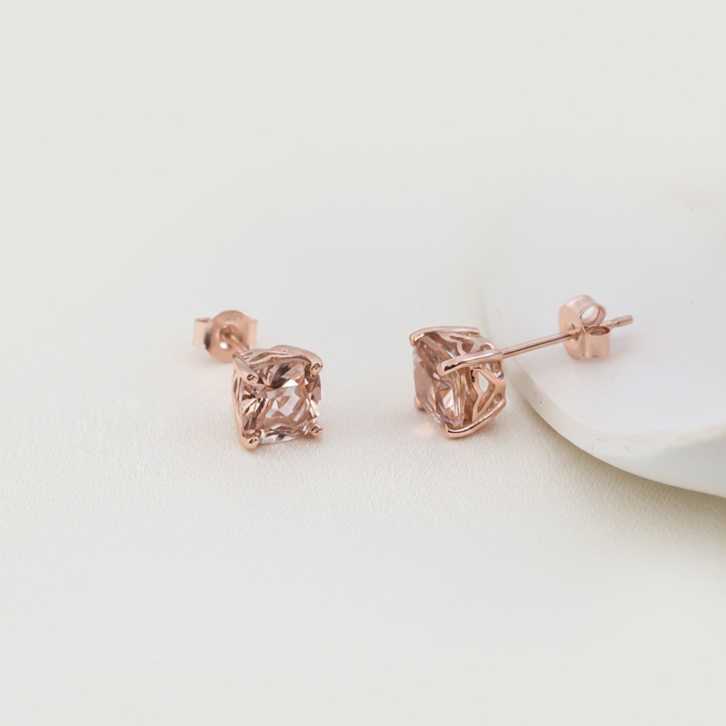 Rose Gold Chocolate Stud Earrings