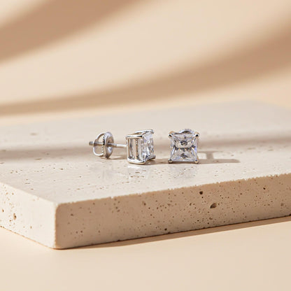 Silver Princess Tiny Stud Earrings