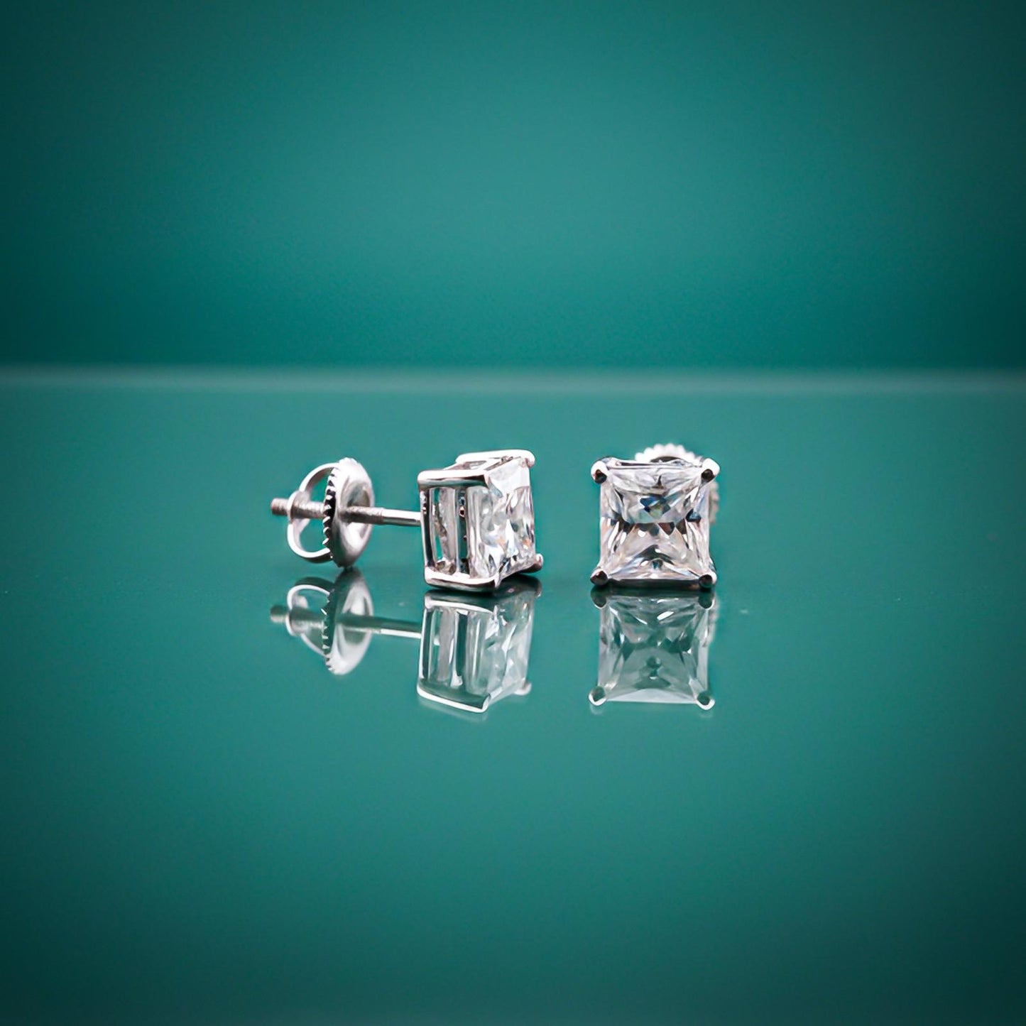 Silver Princess Tiny Stud Earrings