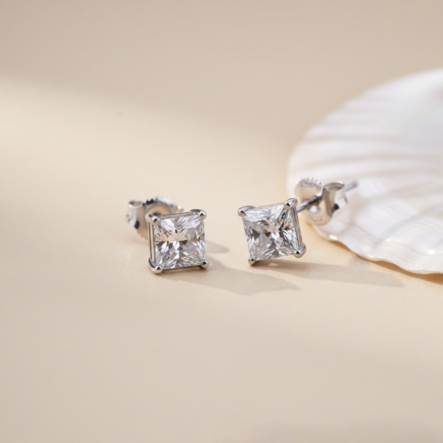 Silver Princess Tiny Stud Earrings
