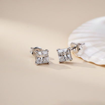 Silver Princess Tiny Stud Earrings
