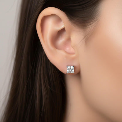 Silver Princess Tiny Stud Earrings