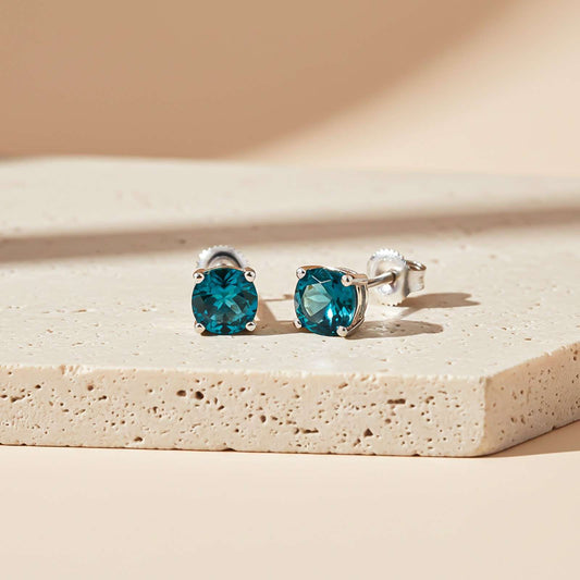Silver London Blue Memorable Stud Earrings