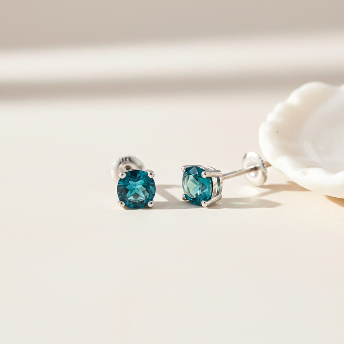 Silver London Blue Memorable Stud Earrings