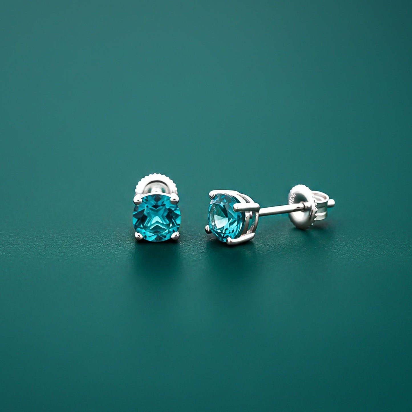 Silver London Blue Memorable Stud Earrings