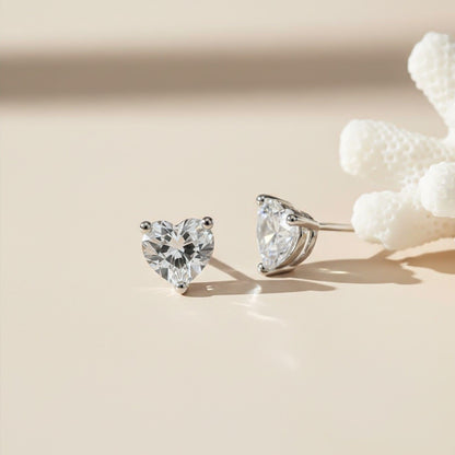Silver Heart Will Go On Stud Earrings