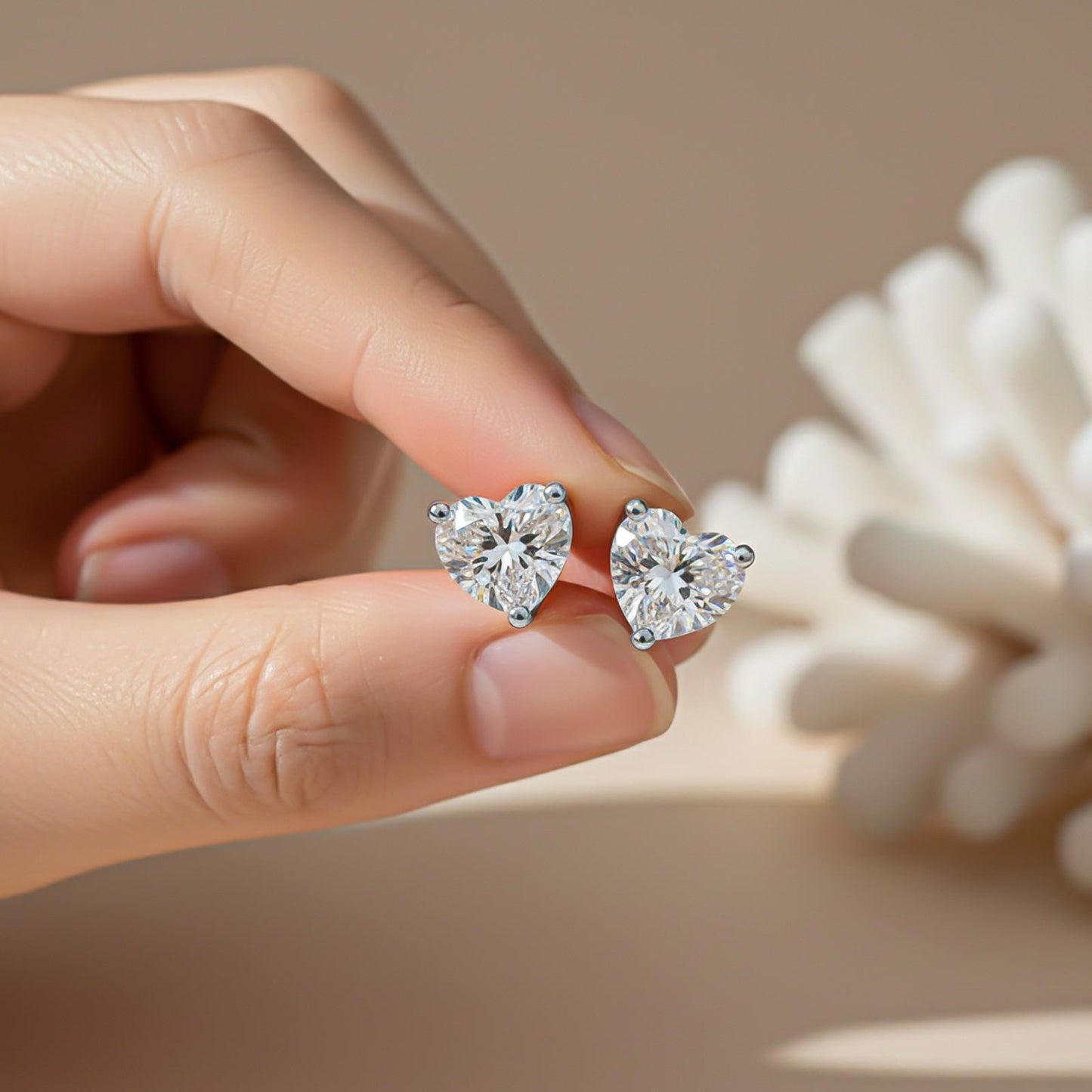 Silver Heart Will Go On Stud Earrings