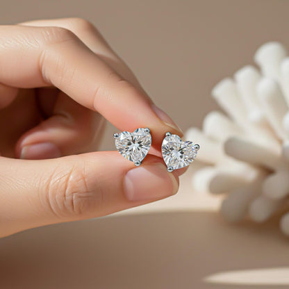 Silver Heart Will Go On Stud Earrings
