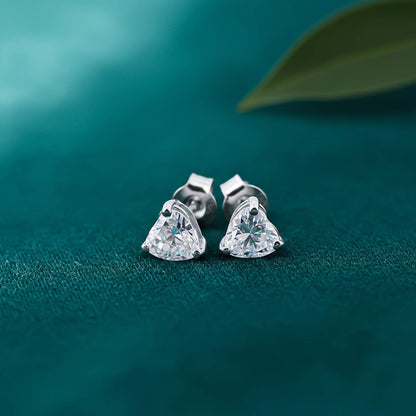 Silver Heart Will Go On Stud Earrings