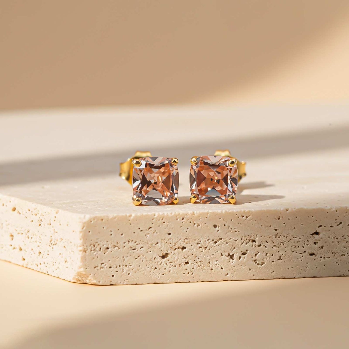 Rose Gold Champaign Stud Earrings