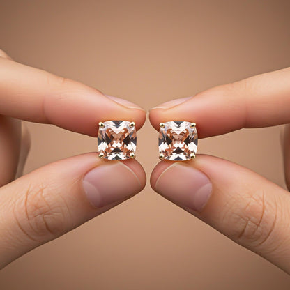 Rose Gold Champaign Stud Earrings