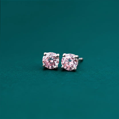 Purple Solitary Stud Earrings