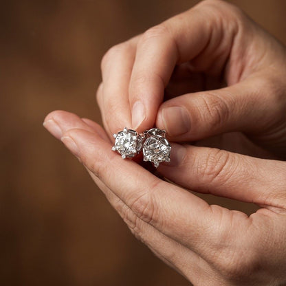 Round Floral Halo Stud Earrings