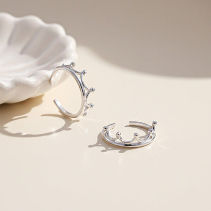 Silver Crown Toe Rings For Women