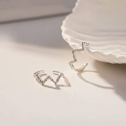 Zig Zag Rhodium Plated Silver Toe Ring