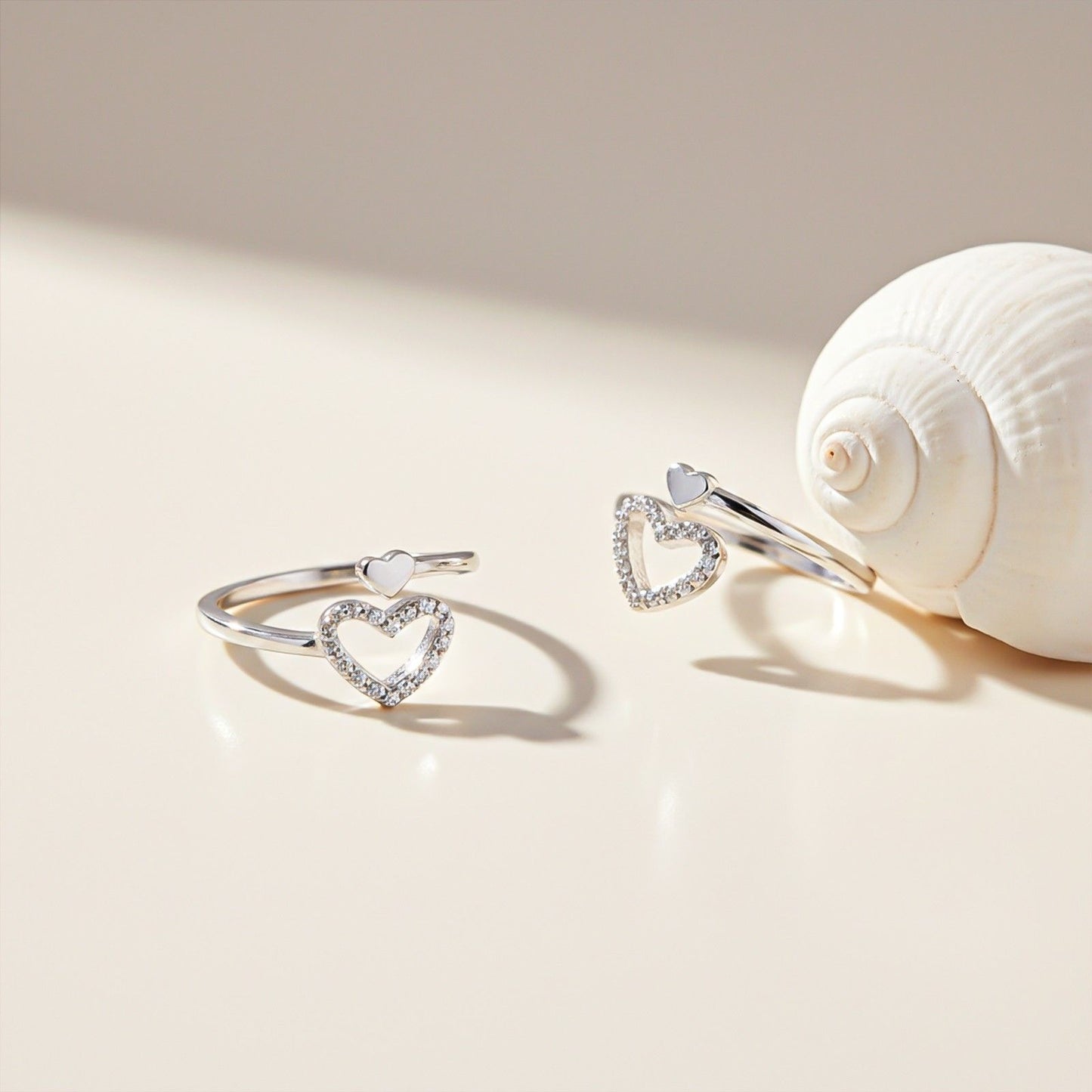 Silver Heartfelt Embrace Toe Rings