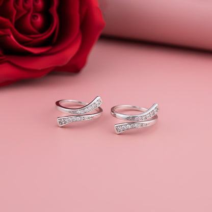 Cubic Zirconia Twist Toe Ring for Women