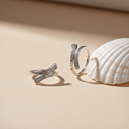 Cubic Zirconia Twist Toe Ring for Women