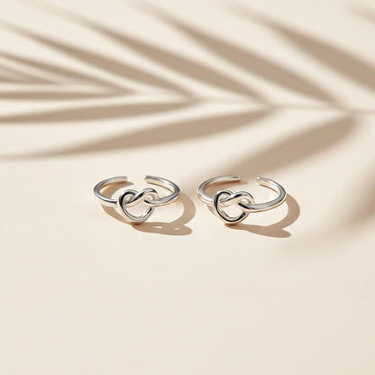 Silver Love Knot Toe Ring for Women