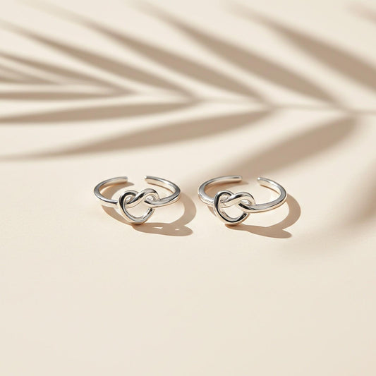 Silver Love Knot Toe Ring for Women