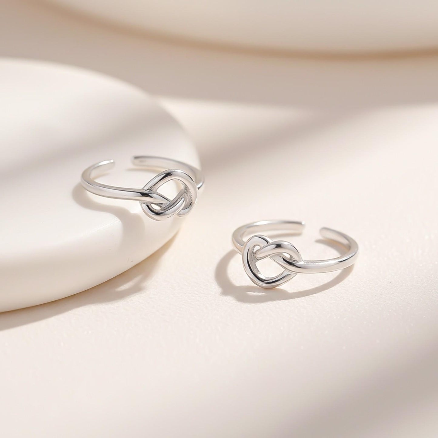 Silver Love Knot Toe Ring for Women
