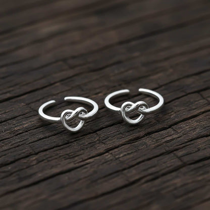 Silver Love Knot Toe Ring for Women