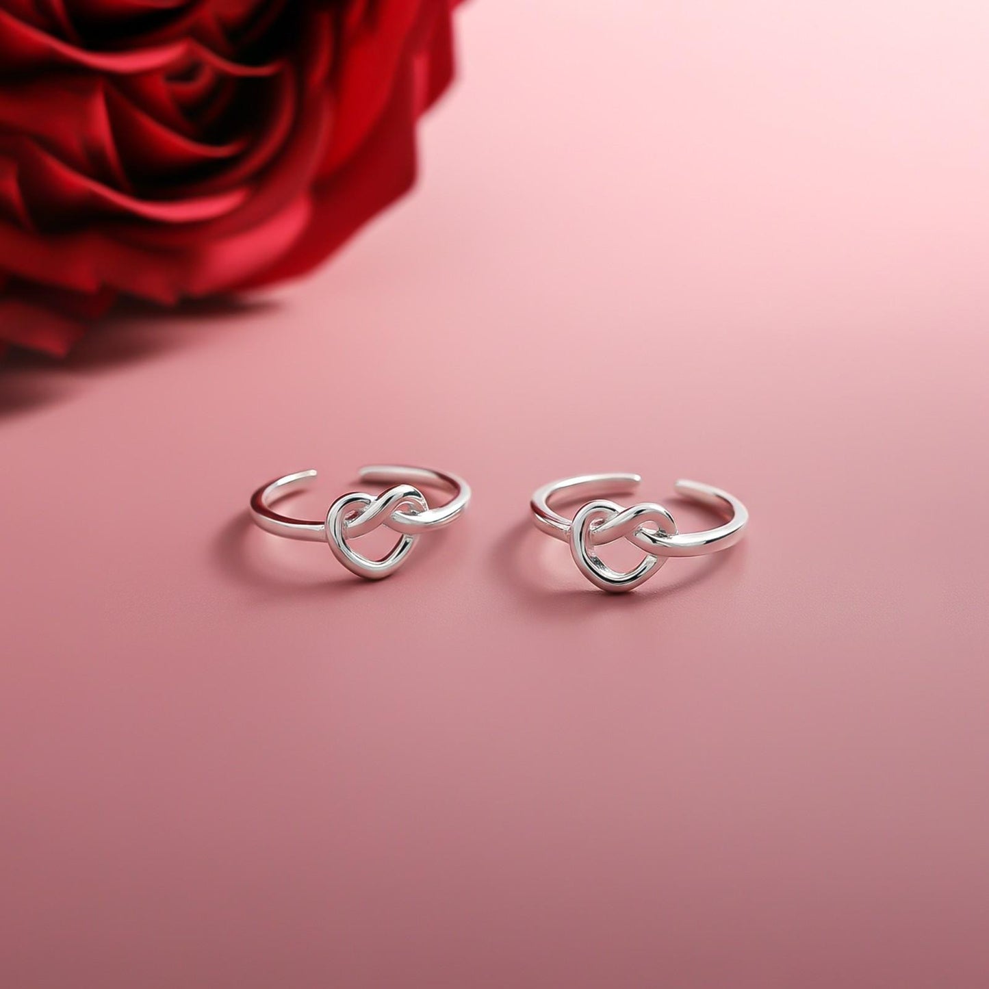 Silver Love Knot Toe Ring for Women