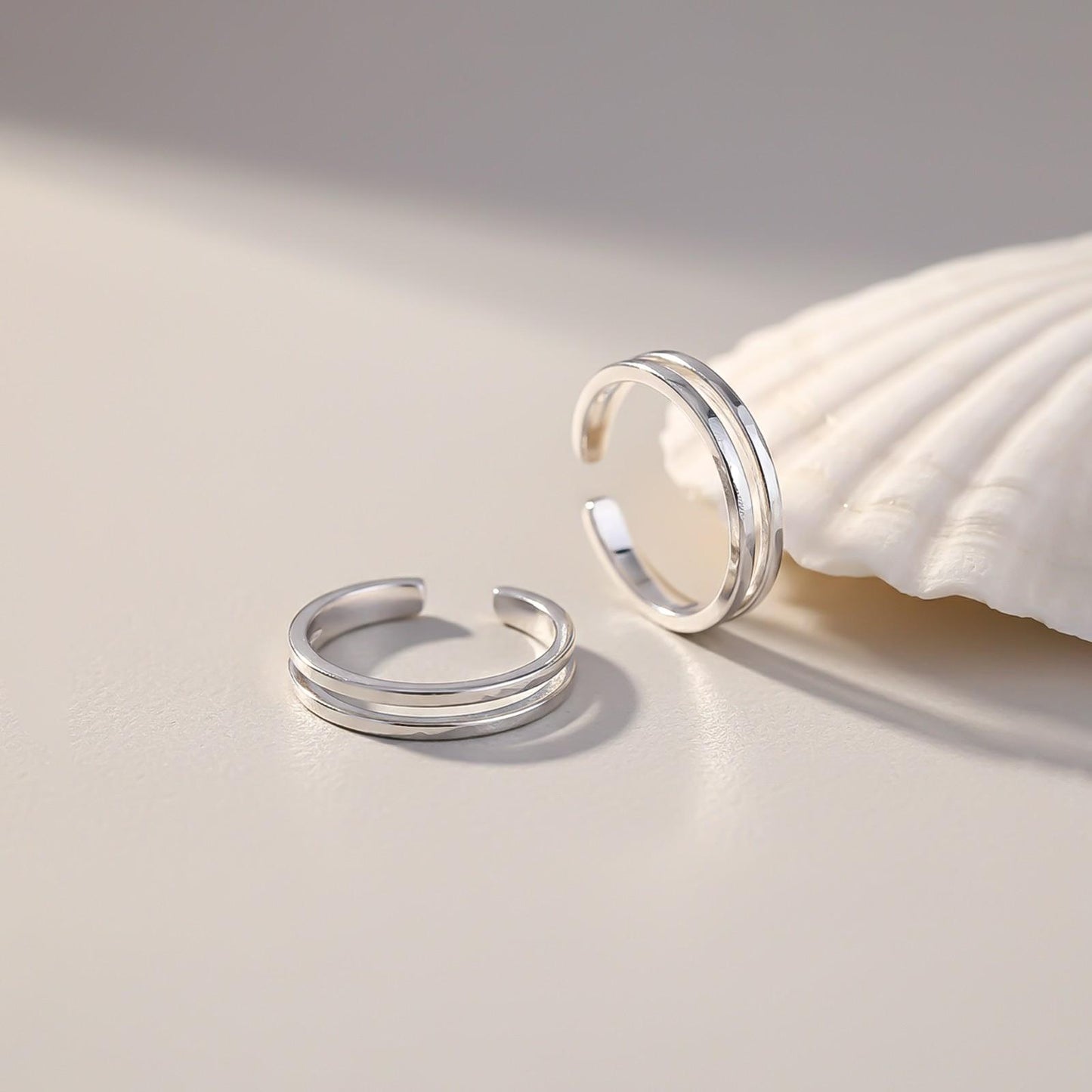 Silver Classic Liner Toe Rings
