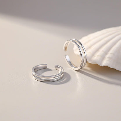 Silver Classic Liner Toe Rings