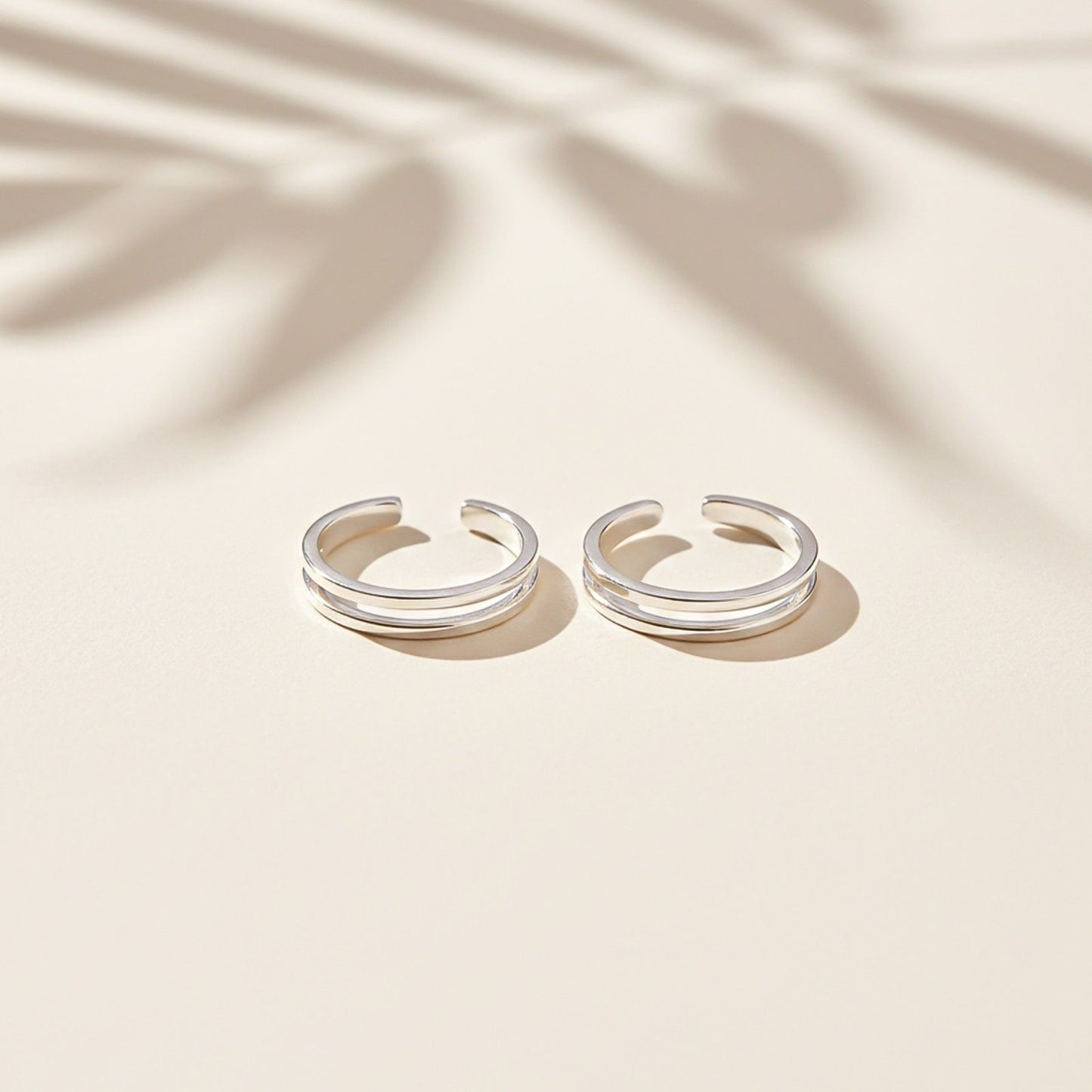 Silver Classic Liner Toe Rings