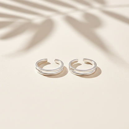 Silver Classic Liner Toe Rings